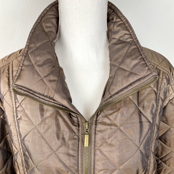 Jane Ashley, Plus Size 2X Jacket Brown Quilted Full Zip Pockets - Picture 5 of 14